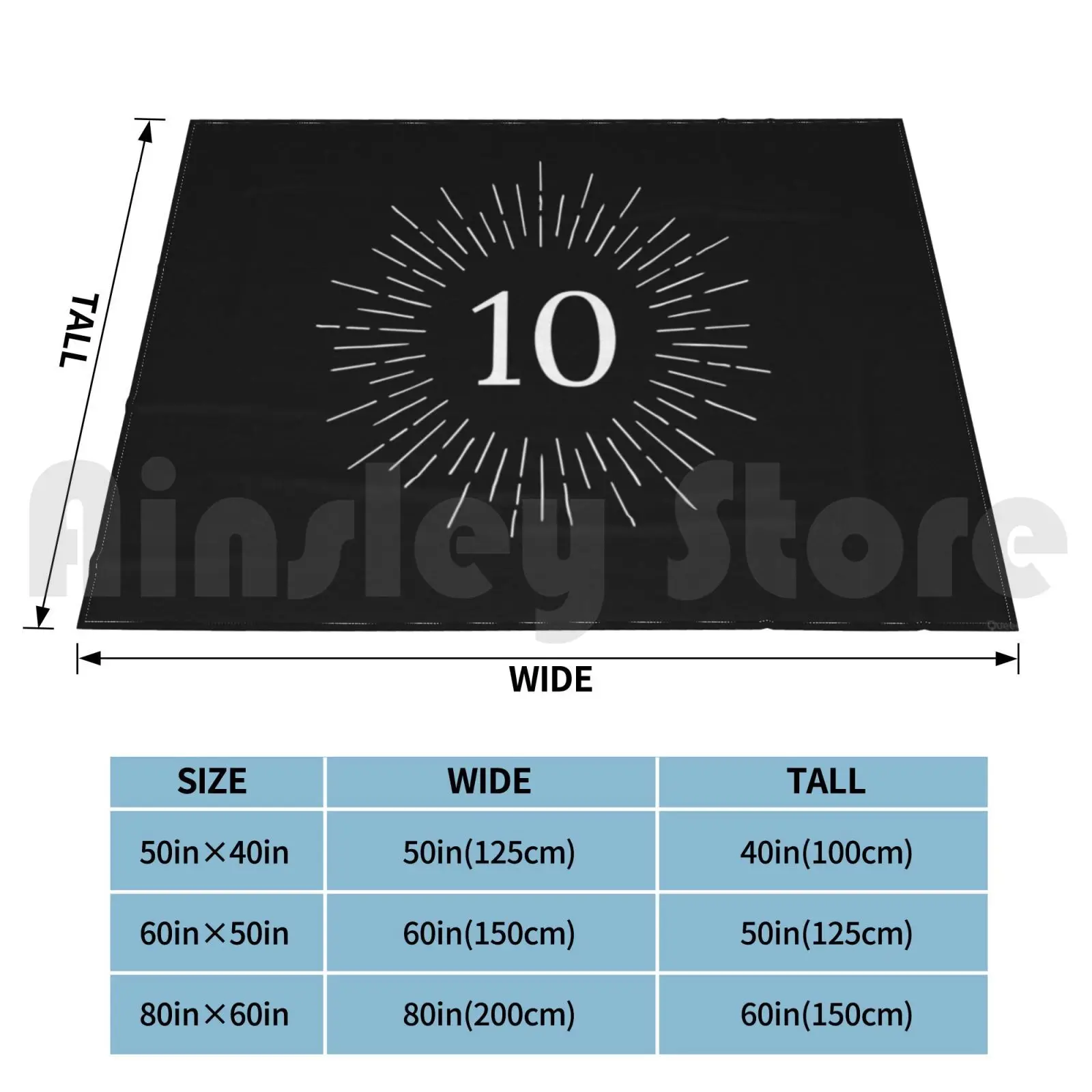 Number 10 Design Blanket Fashion Custom 10 Ten Number Favorite Lucky Numerology Team Synesthesia Count