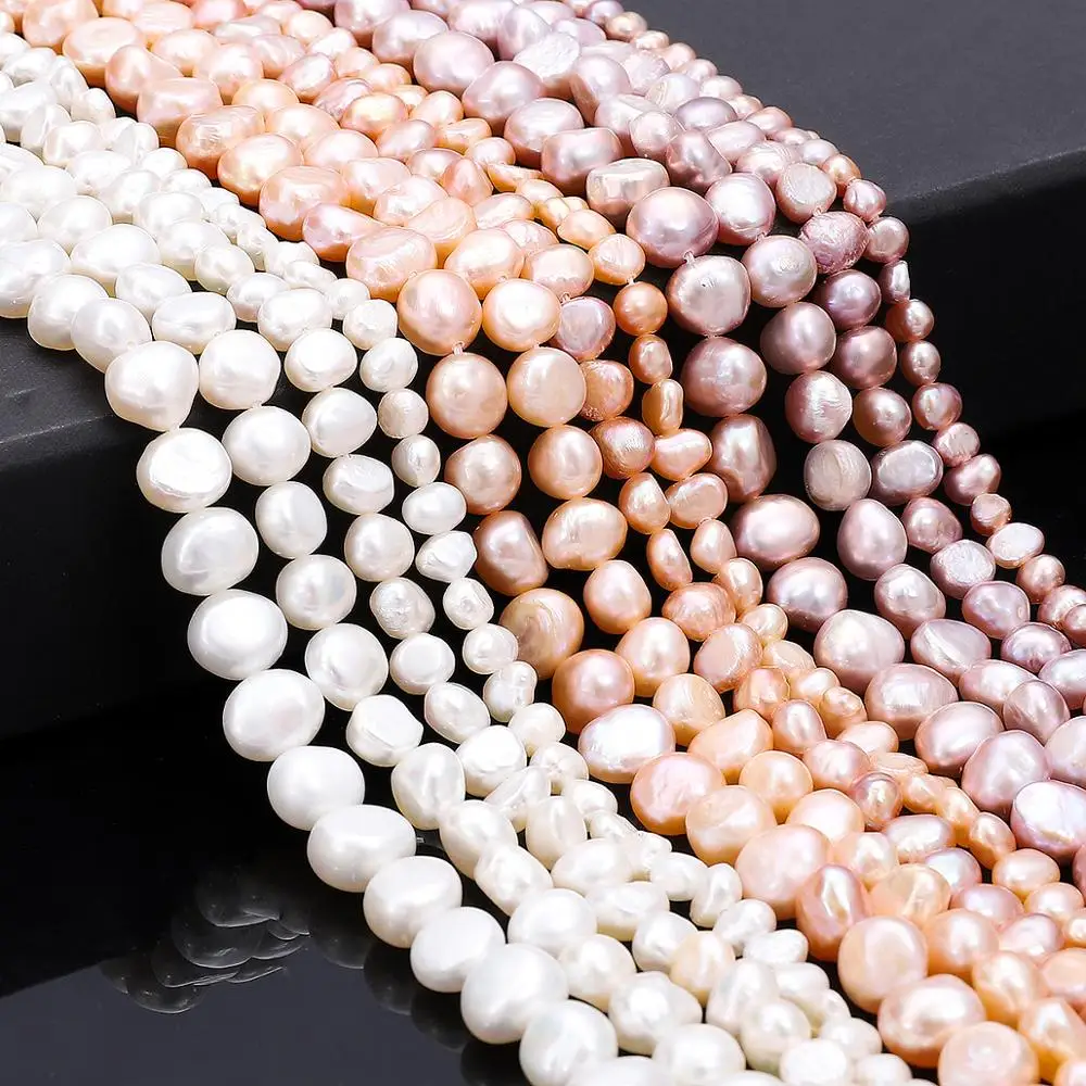 Fine Pink White 100% Natural Freshwater Pearl Rice Beads For Jewelry Making Irregular Pearl Beads DIY Earrings Bracelet Necklace