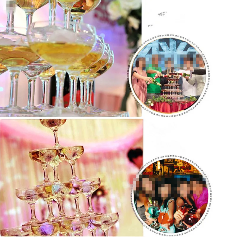 Imagem -05 - Líquido Vermelho Acrílico Vidro Grosso Plástico Transparente Descartável Goblet Casamento Adereços Champanhe Torre Copos de Plástico 130ml Festa 20 Peças