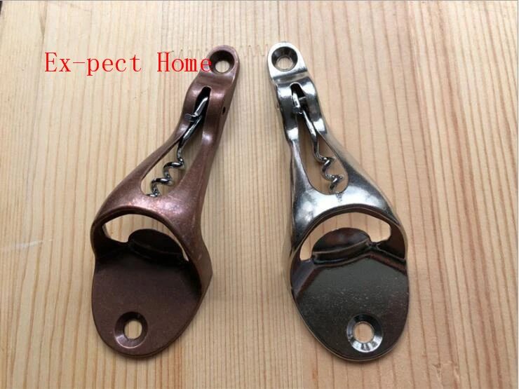 

100pcs Wall Mounted Opener Vintage Bronze Red Wine Beer Openers Soda Glass Cap Bottle Opener Kitchen Bar Opening Tools