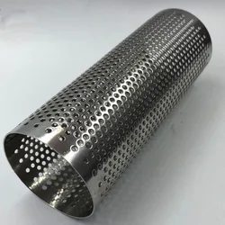 SS304 stainless steel metal Y filter mesh tubes 35mm pipes cylinder with holes pattern water food grade 50mm