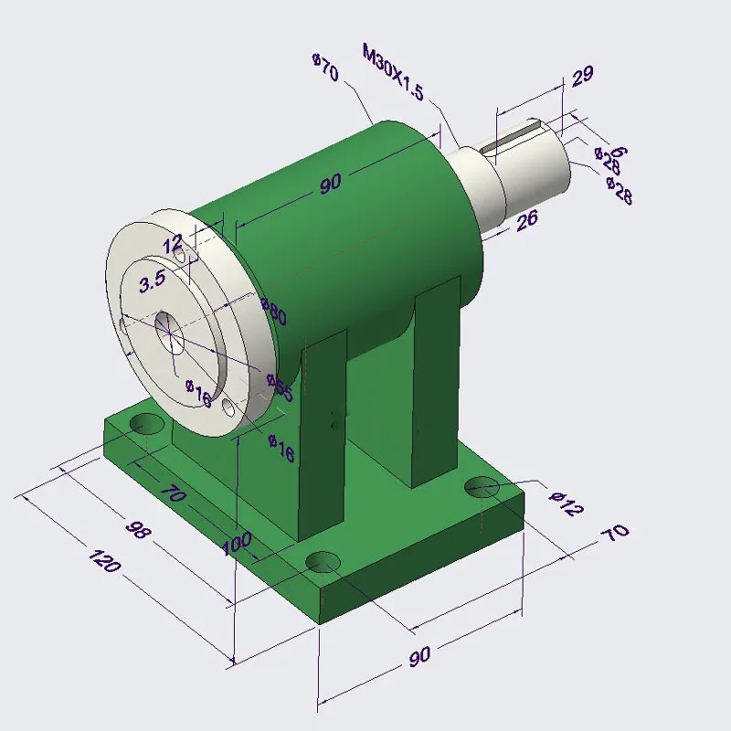 Household Lathe Spindle Assembly DIY Small Woodworking Rotating Seat 80 Three-jaw Chuck Flange Pulley Lathe Spindle Tools New