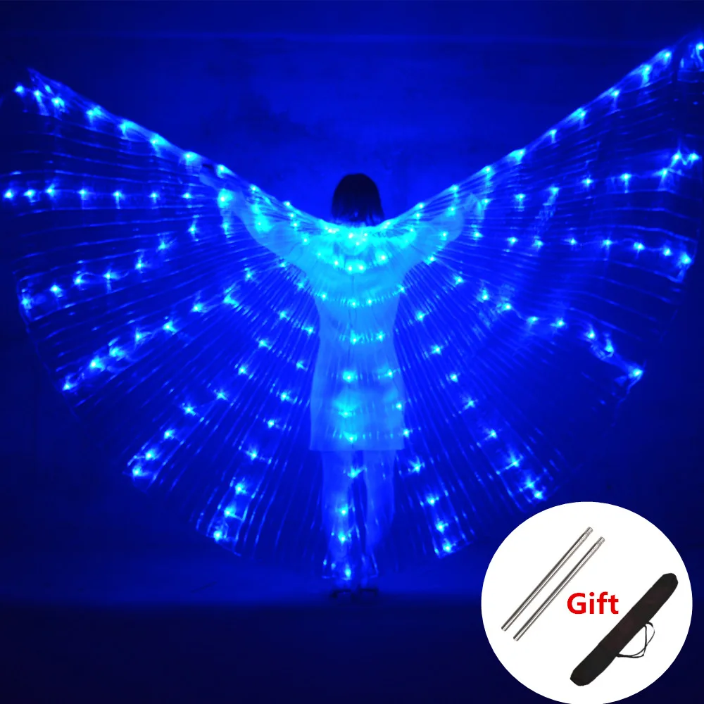 Adult Belly Dance Accessories Child Led Wings with Adjustable Sticks Stage Performance Props Shining Led Lamp Wings Belly Dance