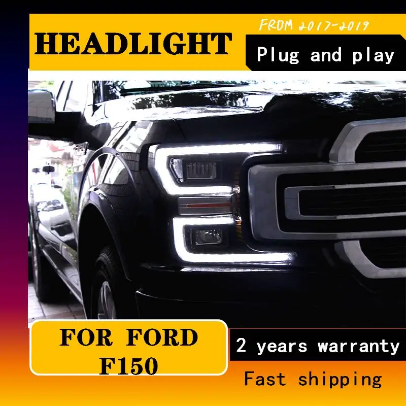 Car Styling Headlight Assembly For Ford F150 Head Lamp 2017 2018 2019 ALL LED Headlight Dynamic Turn Signal Auto Accessories