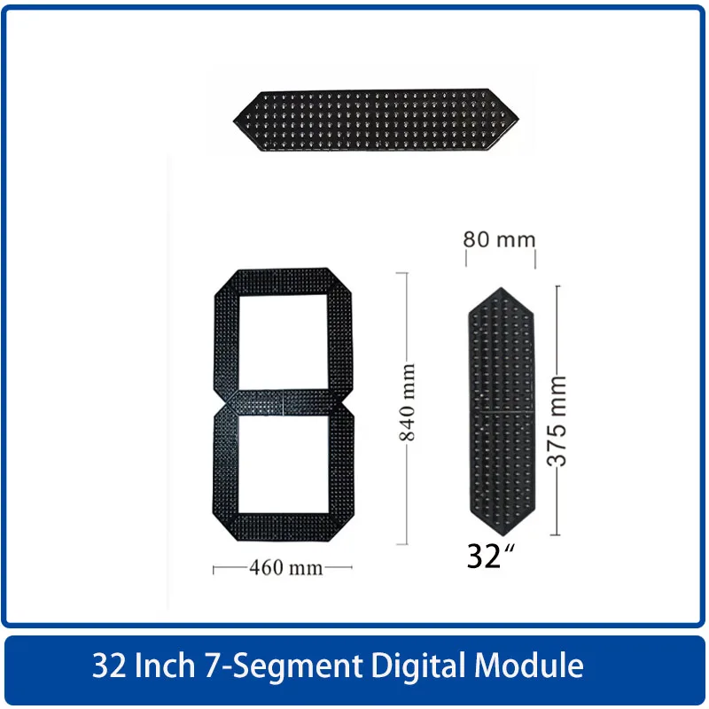 32 Inch 7 segment led display large segment,Outdoor waterproof LED digit module ,Outdoor highlight screen module