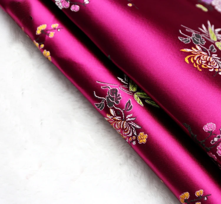 90x50cm floral style damask silk satin brocade jacquard fabric costume upholstery furniture curtain clothing material