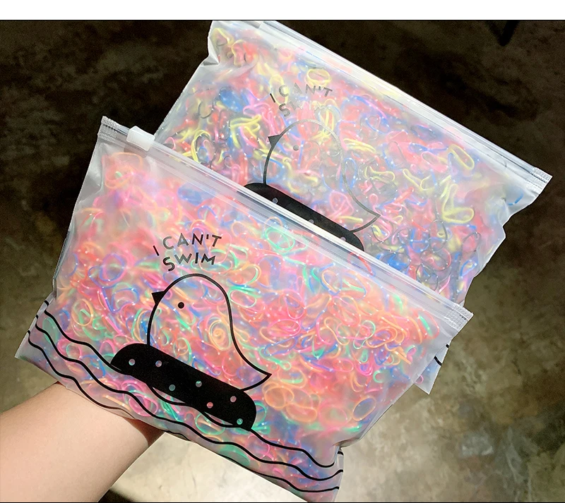 1000 Stück/Packung Bunte Kleine Einweg-Gummibänder für Mädchen, Haargummis für Pferdeschwänze, Modische Haaraccessoires – Detail 9