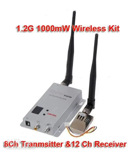 

FPV 1.2G 1000mW 4Channel Wireless Tranmsitter and 12 Channel Receiver Professional Kit
