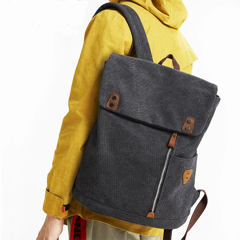 

Anti-theft Canvas Backpacks For Men Student Fashion Casual Laptop Office Shoulder Bags For Teenage Boys 2022 Hot Sales XA504ZC