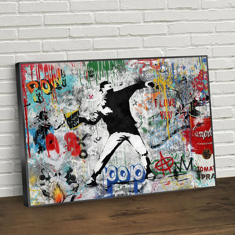 

Banksy Street Art Canvas Posters and Prints Modern Pop Art Abstract Wall Paintings Pictures for Home Living Room Cuadro No Frame