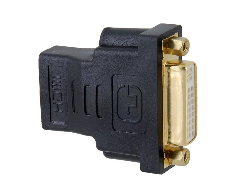 อะแดปเตอร์ F ถึง DVI F ที่รองรับ HDMI อะแดปเตอร์เคลือบทองแม่ DVI ตัวแม่ HD ทองคําดําเพื่อเชื่อมต่อกับสาย DVI และ HDTV