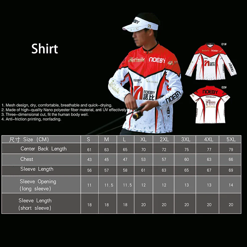 Noeby-Long Sleeve Fishing Clothes, Quick Dry Shirt, Anti-friction Printing Clothes, Fishery Supplies, Accessories, Clothing