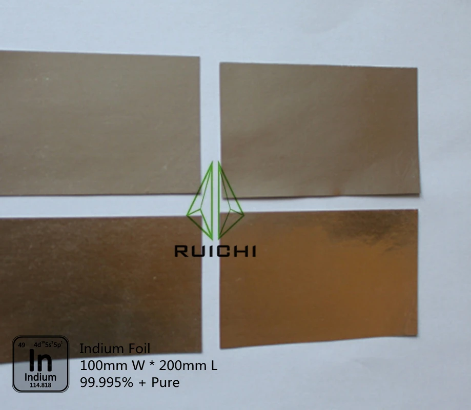 

Indium Foil 0.5*100*200mm 99.995% Pure Indium Foil Metal Sheet