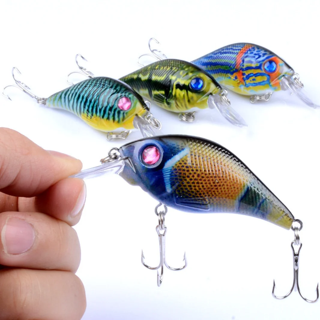 

80mm 11g Fishing Wobblers Crank Wide Tongue Lure Jerkbait Vibe Vibration Bionic Fake Luya Bait Set for Bass Crankbait Goods