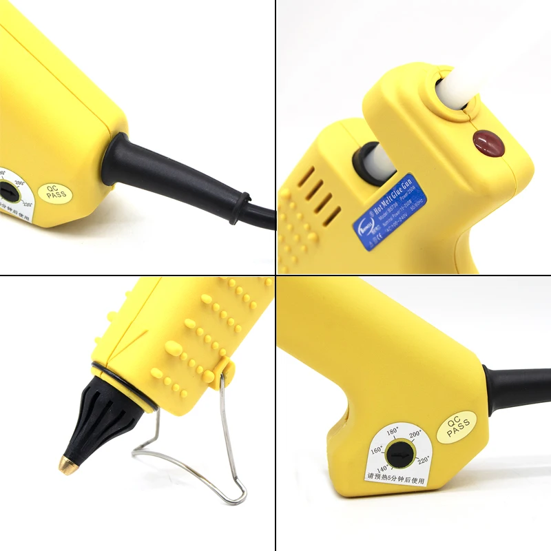 Glue Gun Box 200W 250W Hot Melt Gun Adjustable Temperature Thermal Adhesive Stick Gun with Long Nozzle Professional Tool Set