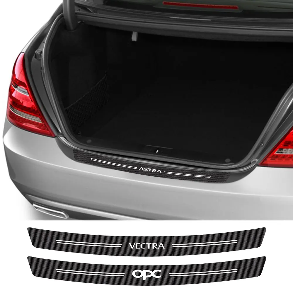 For Opel Astra H K J G Corsa E D OPC Mokka Insignia B Vectra Car Rear Bumper Sticker Auto Trunk Trim Guard Protector Accessories