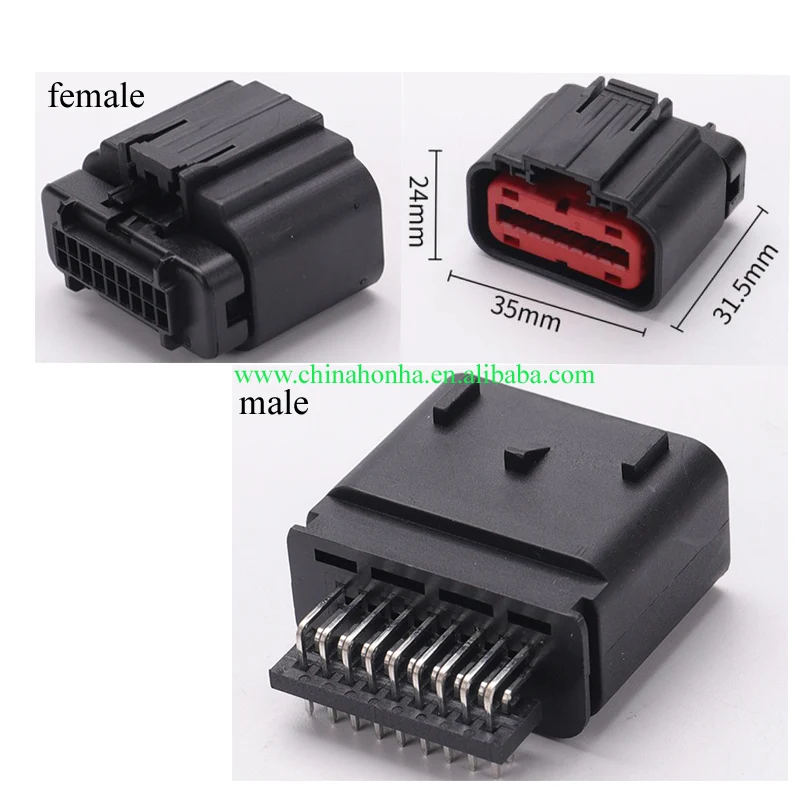 

black 18-pin automotive electrical connector DJ7181A-1.5-21/11 air flow meter plug Radar plug 1488533-5