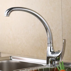 SHAI Kitchen Faucet 360 Degree Swivel Solid Zinc Alloy Kitchen Mixer Cold and Hot Kitchen Tap Single Hole Water Tap