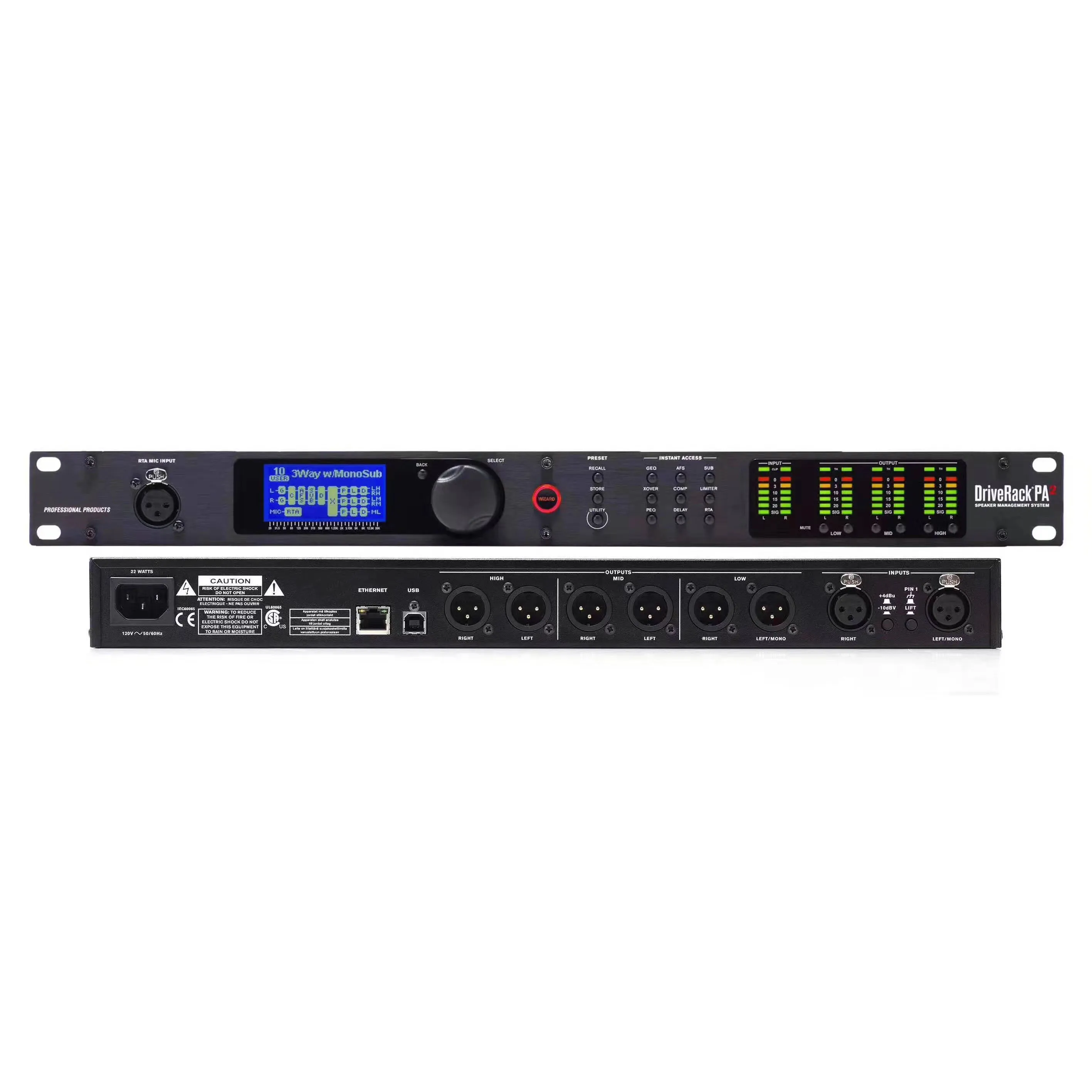 professional Audio Processor PA2 2 Input 6 Output speaker management system