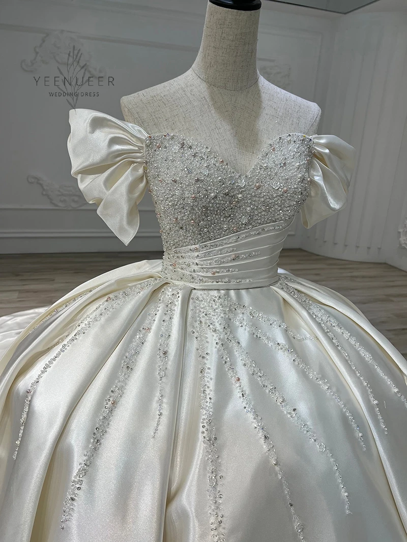 Yeenueer  Luxury Full Beading Wedding Dress Real Work High Quality Bridal Dress