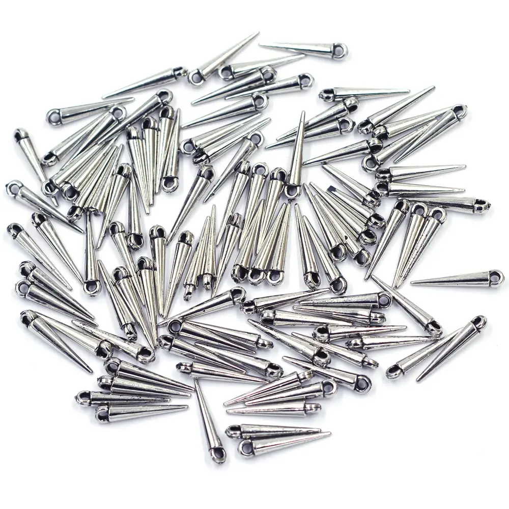 100Pcs Pendants Rivet Studs Spikes Punk Tear Nail Cone Acrylic For Earring Bracelets Jewelry DIY Making Charms Findings 23mm