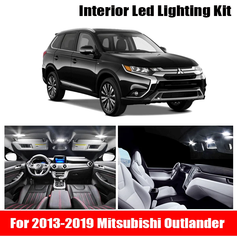 

11x Canbus Error Free LED Interior Light Kit Package for 2013-2019 Mitsubishi Outlander accessories Map Dome Trunk License Light