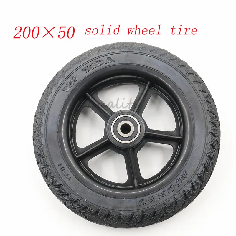 200x50 Solid Tire Wheel for Electric Scooter Balance Car 6mm 8mm 10mm inner hole Good quality wheel  Explosion-proof Puncture Pr