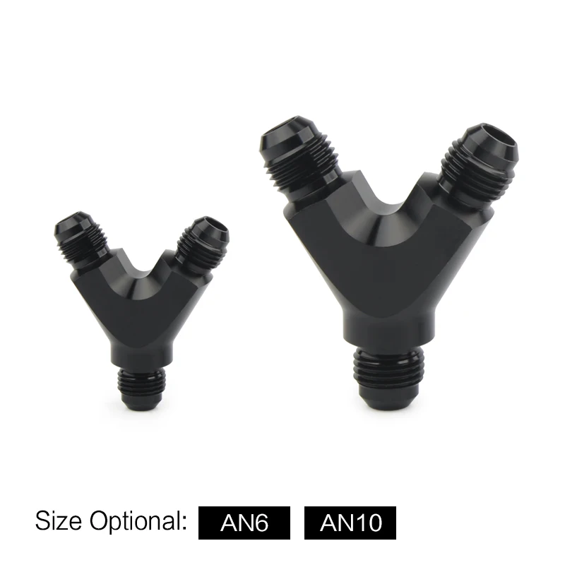 

AN6 AN10 Aluminum Y Block Adapter Fittings Adaptor Black Y Type Oil Pipe Joint