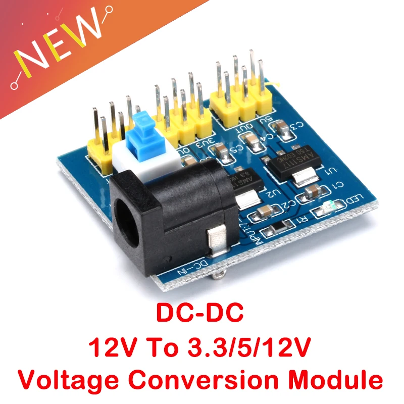 3.3V 5V 12V Power Supply Module Multi-Output Dc-Dc Voltage Conversion Module 12V To 3.3/5/12 with light