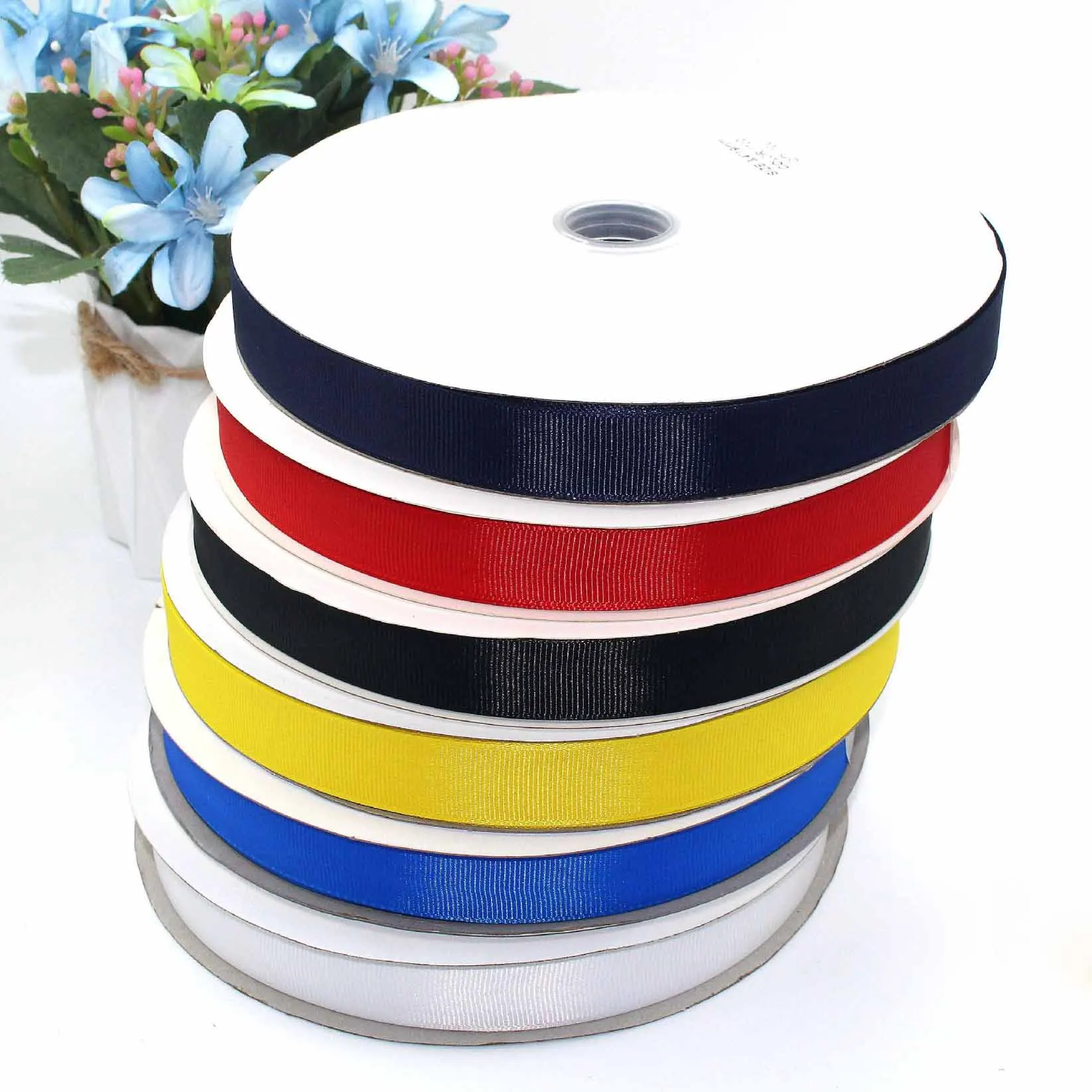 6-38mm 5 Yards Pure Color Whorl Grosgrain Ribbons Wedding Festival Party Decorations Bow Craft Card Gifts Wrapping Supplies DIY