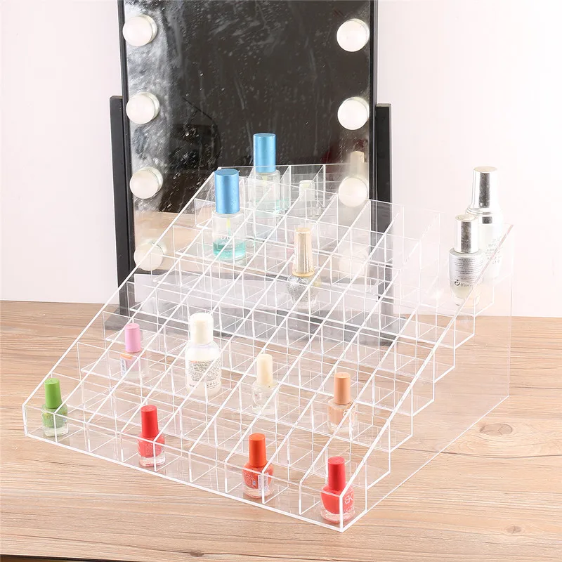 Bathroon Makeup Dressing Table Lipstick Organizer Holder Acrylic Transparent Trapezoid Storage Box Lip Gloss Display Stand Gifts