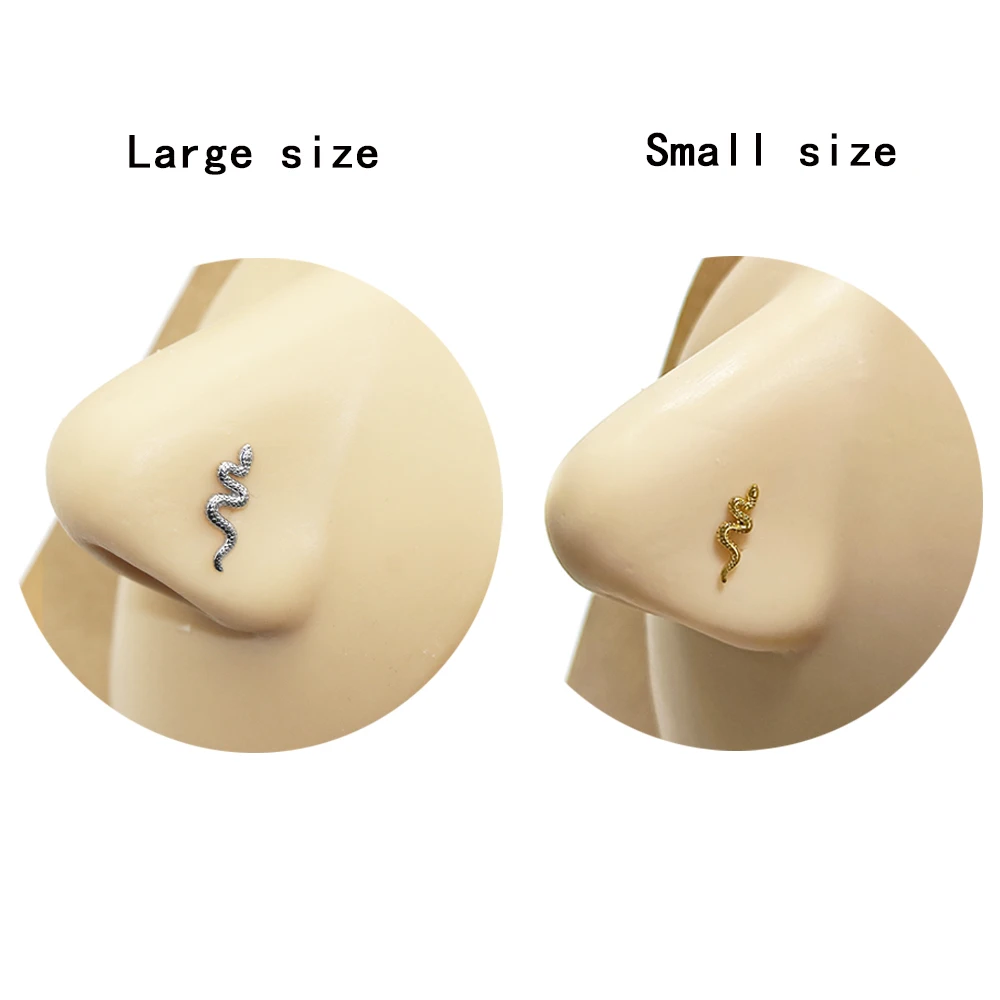 18g 20g L Shaped Nose Stud The Snake Bee Nose Piercing 100% 316 Stainless Material Body Piercing Jewelry For Men And Women Gift