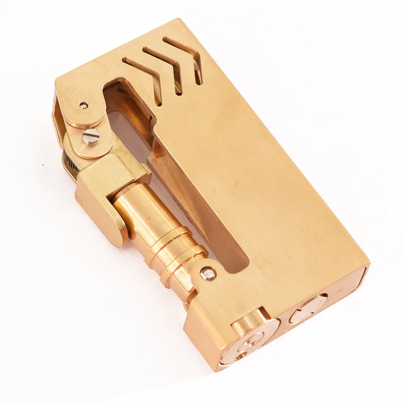 Semi-Automatic Manual Mechanical Gasoline Lighter Brass Antique Kerosene Cigarette Lighter Collection Gift 60*33*12mm