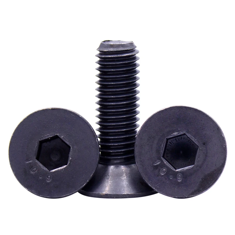 1-50 PCS Hexagon Hex Socket Countersunk Screw M2 M2.5 M3 M4 M5 M6 M8  Blackening Of Carbon Steel Grade10.9 Match With Hex Wrench image 5