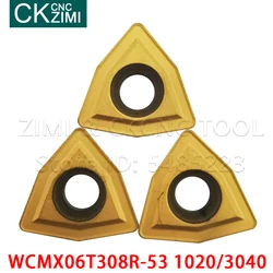 WCMX06T308R-53 1020 3040 WCMX06T308R BP010 CNC Carbide blade WCMX 06T308 drill turning tools lathe Carbide Inserts U drill blade