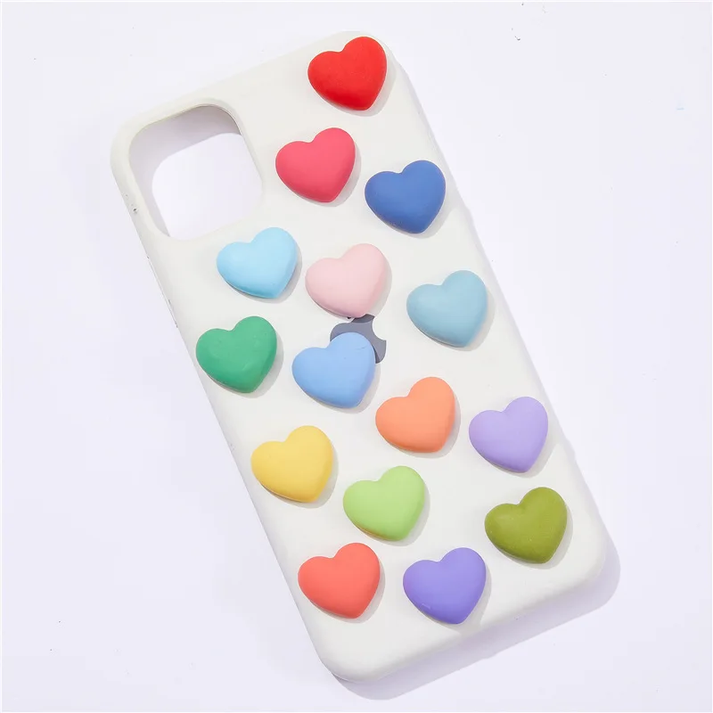 20-50Pcs Solid Color Mini Love Heart Flat Back Resin Girl Hairpin Earrings Phone Crafts Accessories Patch DIY Scrapbook Applique