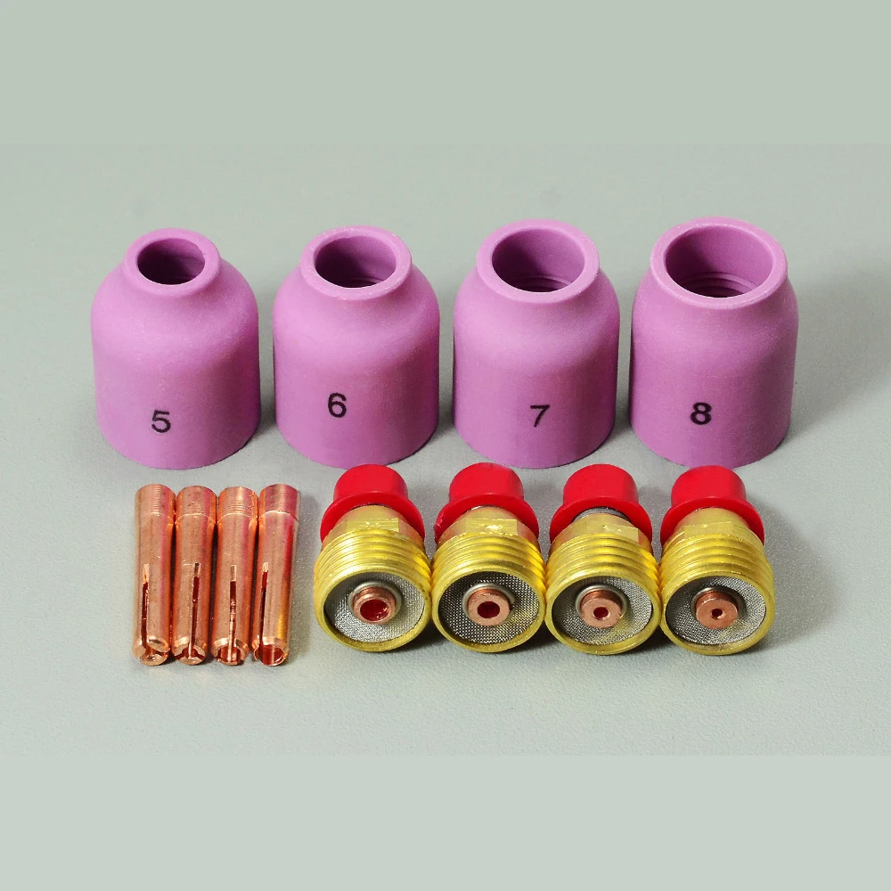 

TIG KIT Gas Lens Alumina Nozzle Collet Bodies Fit TIG Welding Torch WP SR DB 9 20 25 12PK