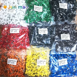 100PCS E2508 Tube insulating terminals AWG 14 Insulated Cable Wire 2.5mm 2 Connector Insulating Crimp Terminal Connect 9 Colour