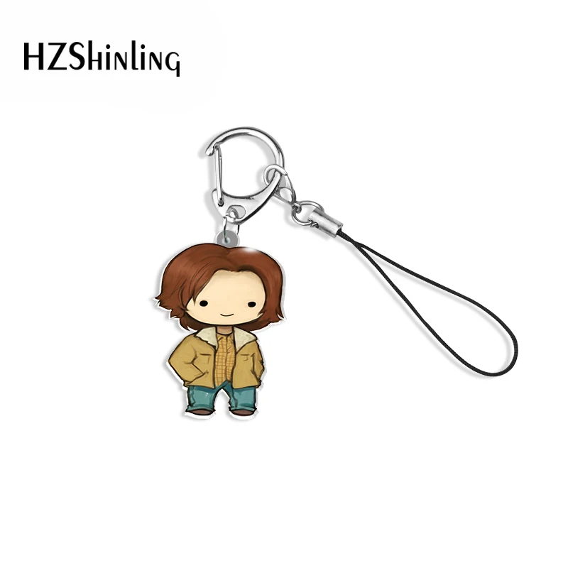 Supernatural TV Acrylic Keychain Resin Epoxy Mobile Straps Keyring Accessories