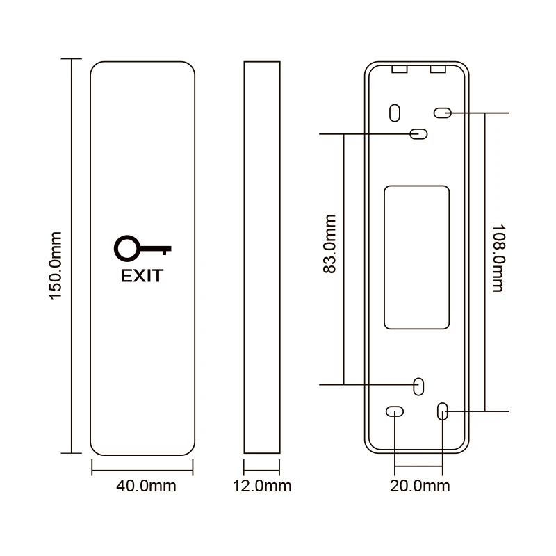 Bộ 5 Cảm Biến Cảm Ứng Nút Thoát Cực Hẹp Size 150L * 40W * 12H (Mm) hỗ Trợ DC12/24V Đầu Ra Liên Hệ: NO/NC/COM 2 Màu Lựa Chọn