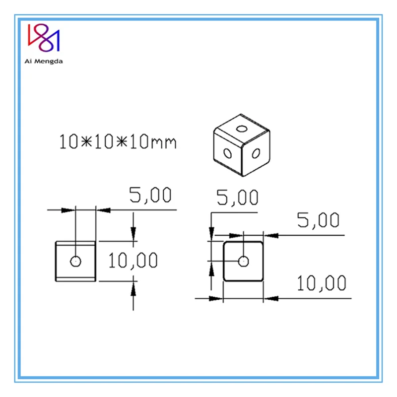 10x10x10mm oder 10x10x6mm Sechs Seitig Festen Block Platz Mutter Acryl platte Anschluss Block Chassis Zubehör Block Platte Link Block