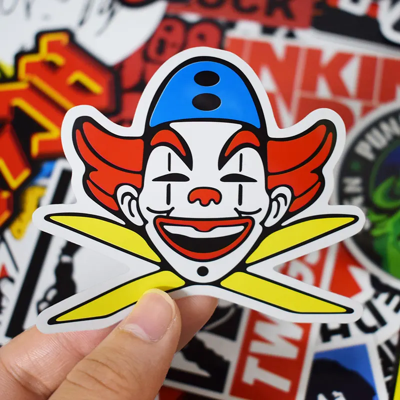 100 Pcs Retro Cartoon Rock Music Stickers for Children Bicycle Motorcycle Bumper Fridge JMD Cool Waterproof DIY Graffiti Sticker