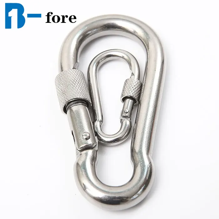 m4 m5 m6 Stainless Steel 304 Carabiner Carbine Snap Hook with nut-lock