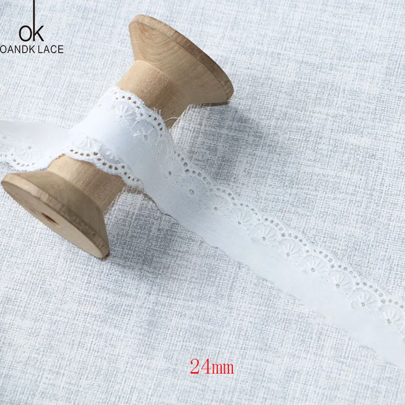 2 yards 1.8-6.3cm high quality lace jewelry white cotton embroidery hollow pure cotton lace DIY garment wholesale