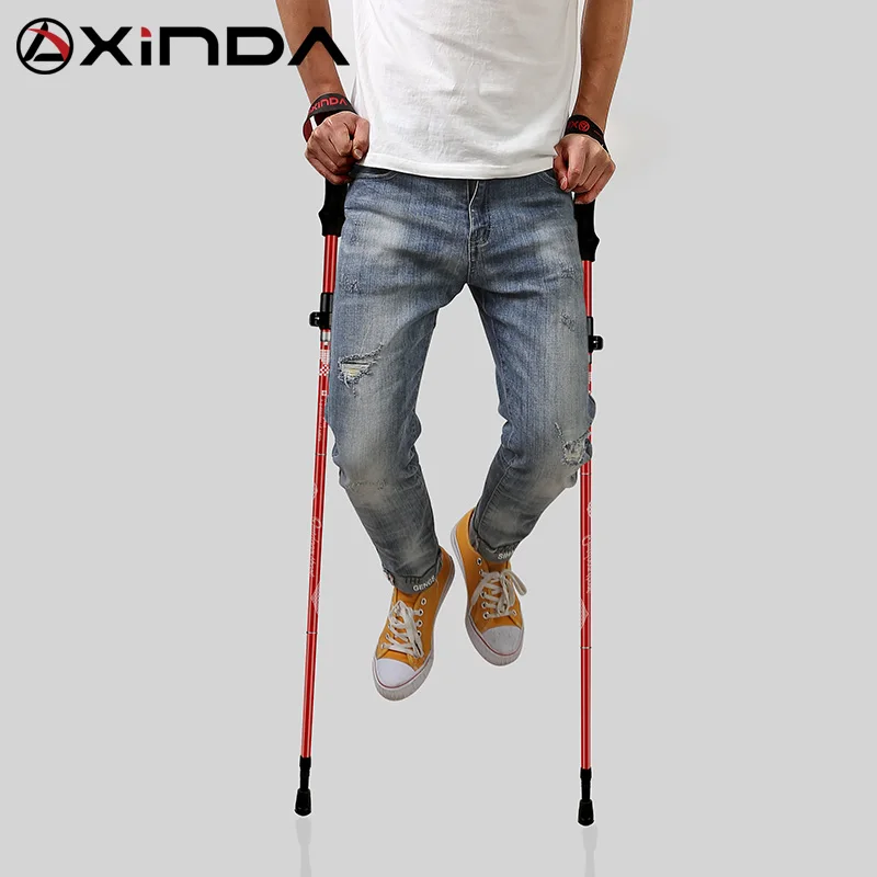 XINDA-bastones de senderismo plegables para hombre y mujer, bastón de aleación de aluminio ultraligero de bloqueo rápido, estilo nórdico