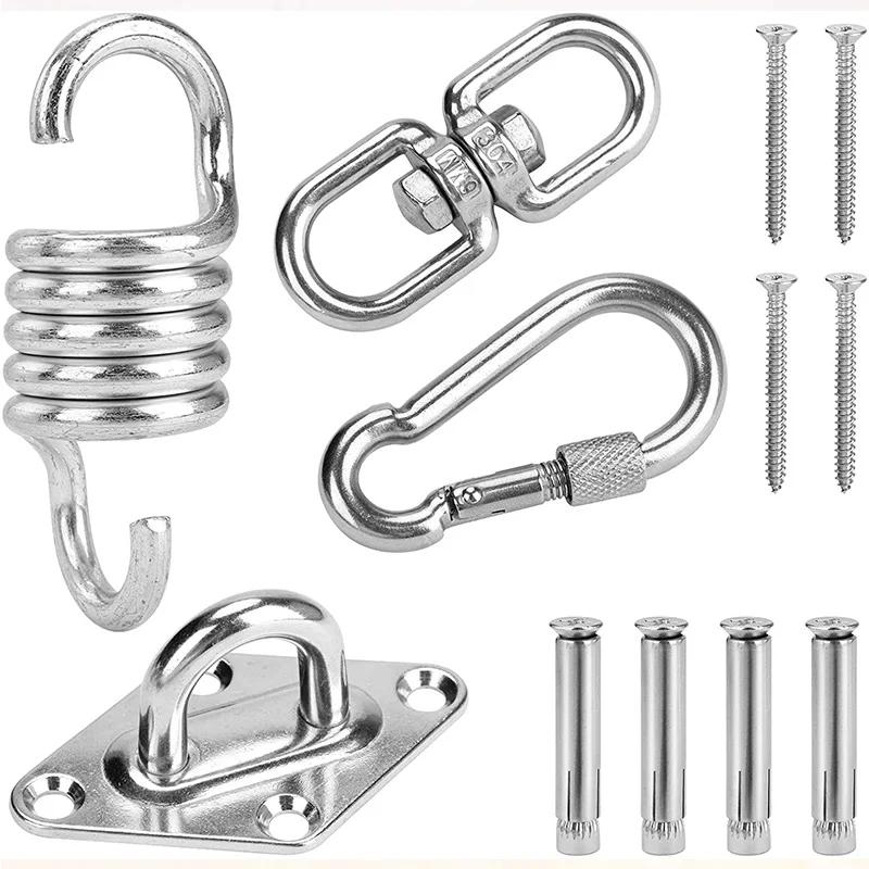 

304 Stainless Steel Heavy Duty Hammocks Suspension 360° Rotate Ceiling Hook Swivel Hammock Hooks Swing Chairs Hooks accessories