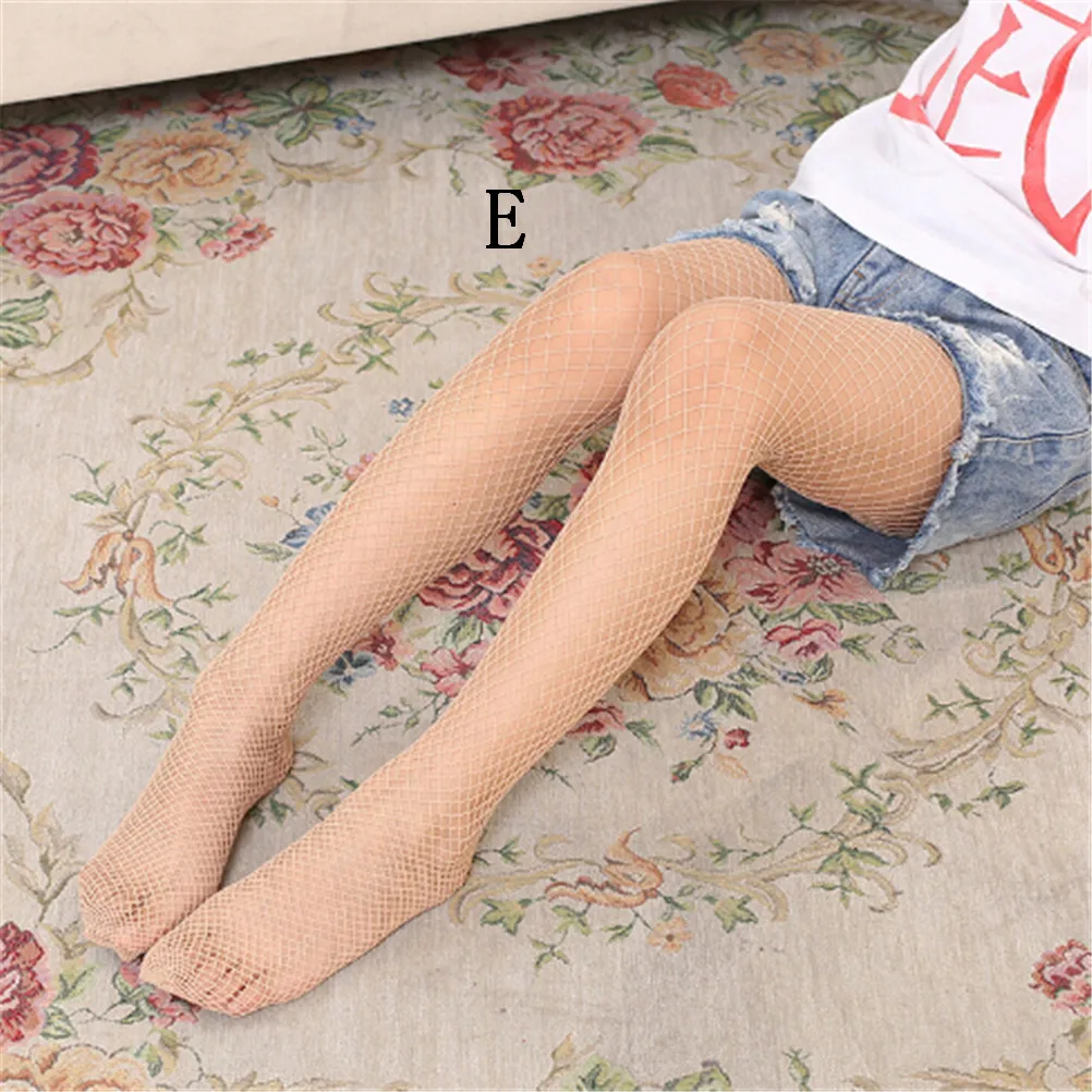 1 Pair of Kids Girl Lace Summer Children Black Pantyhose Mesh Tights Ripped Jeans Net Grid Stockings Fishnet Stockings