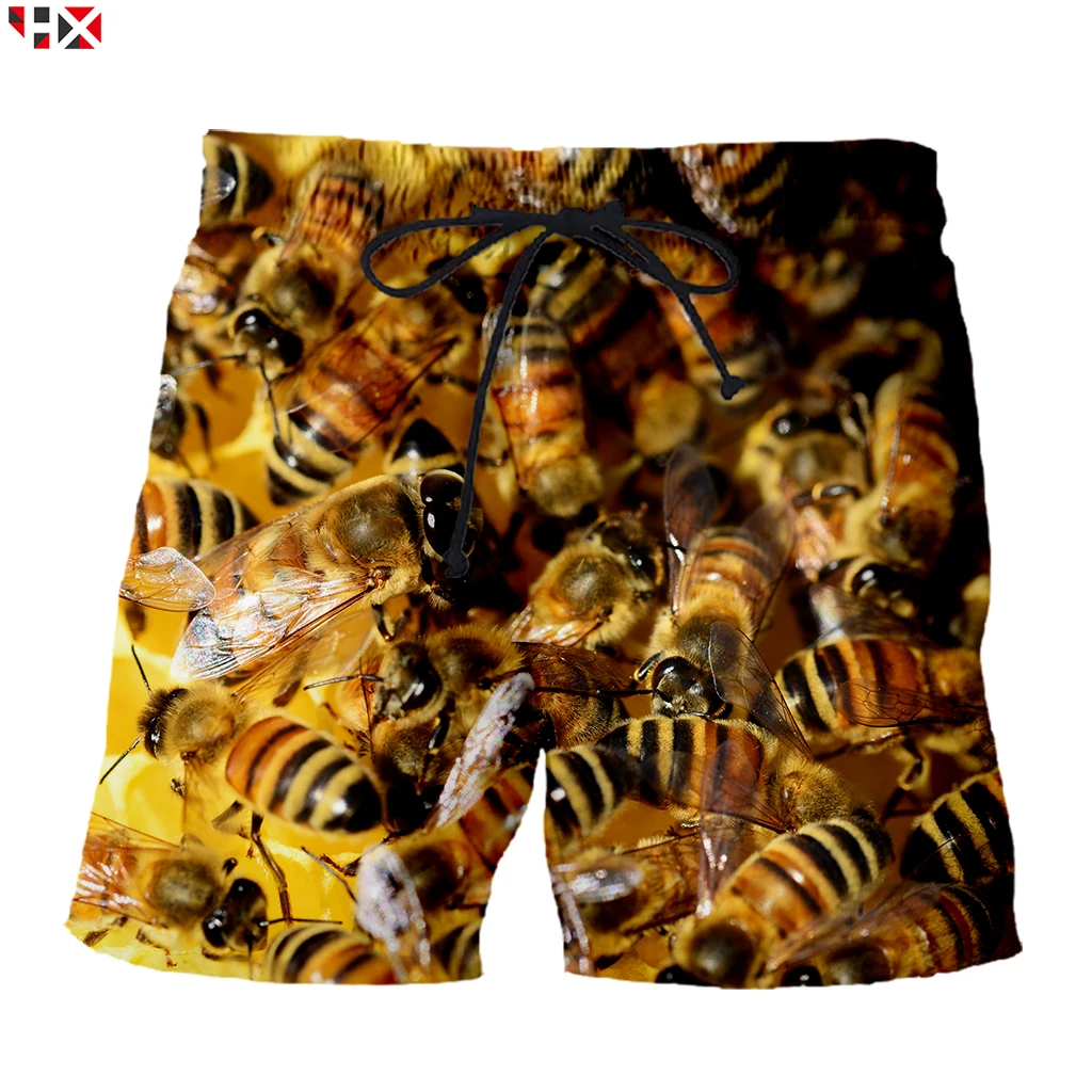 Men Shorts Little Bee Funny Honey 3D Print Shorts Men/Women Streetwear Harajuku Style Summer Sale Shorts S227