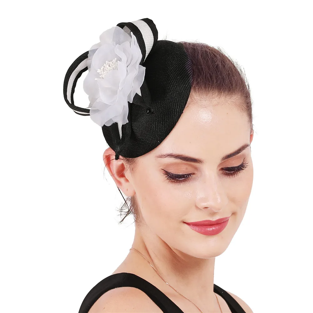 

Bride Gorgeous Women Wedding Fascinator Flower Hat Bridal Marry Headwear Nice Fashion Party Dinner Hair Accessories Hairpin