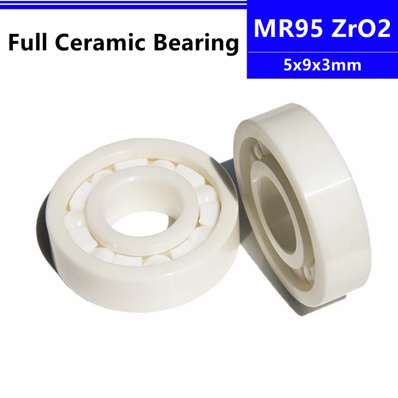 4pcs/10pcs ZrO2 ceramic bearing MR95 5x9x3mm Full Ceramic Deep Groove Ball Bearing 5*9*3 mm